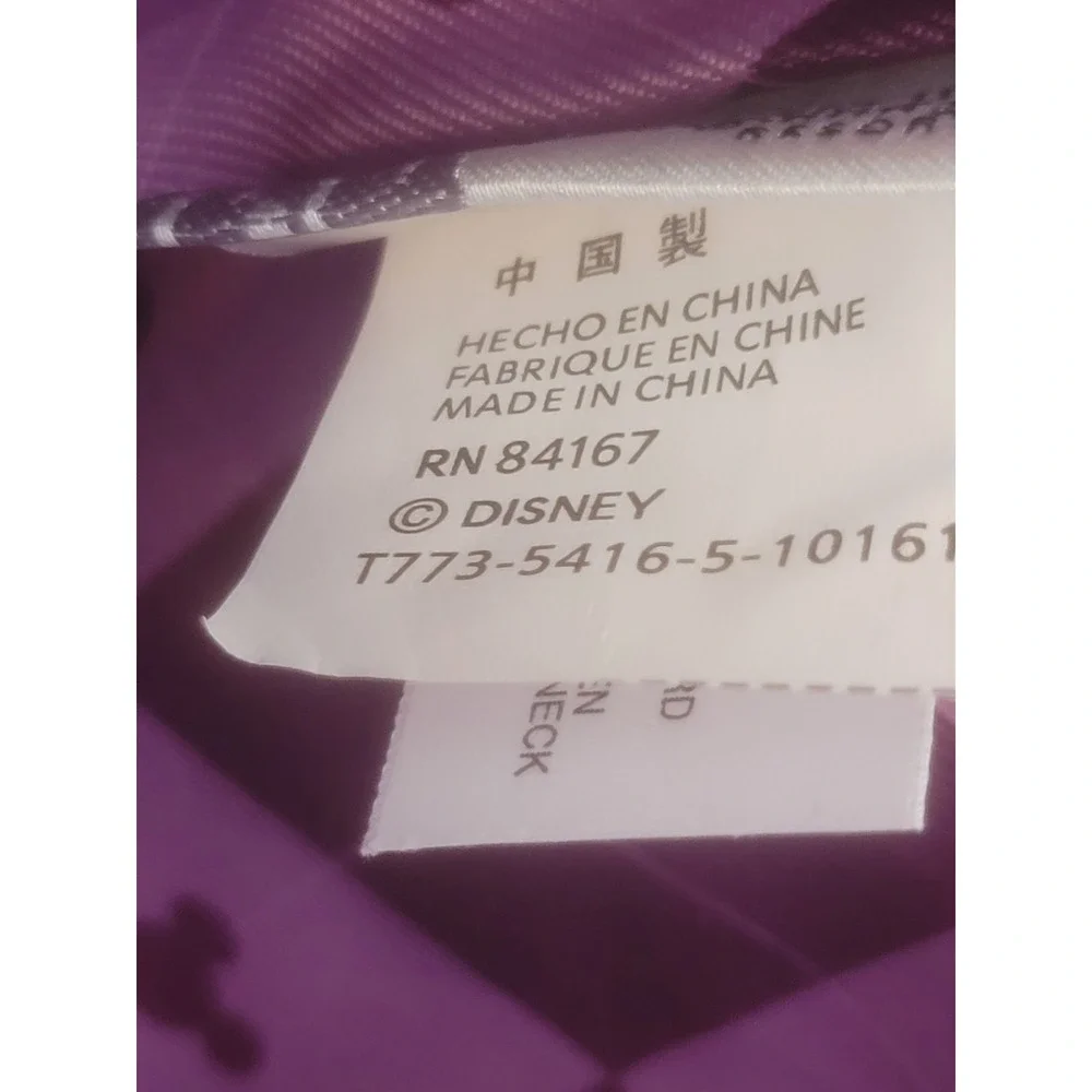 Disneyland Resort Blue Croc Embossed Tote Bag W‎ Purple Argyle  Mickey Lining